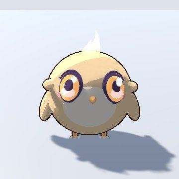 Emberpip, a round orange chick