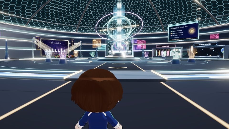 The glowing deck of the ISV Concordia under a dome of stars
